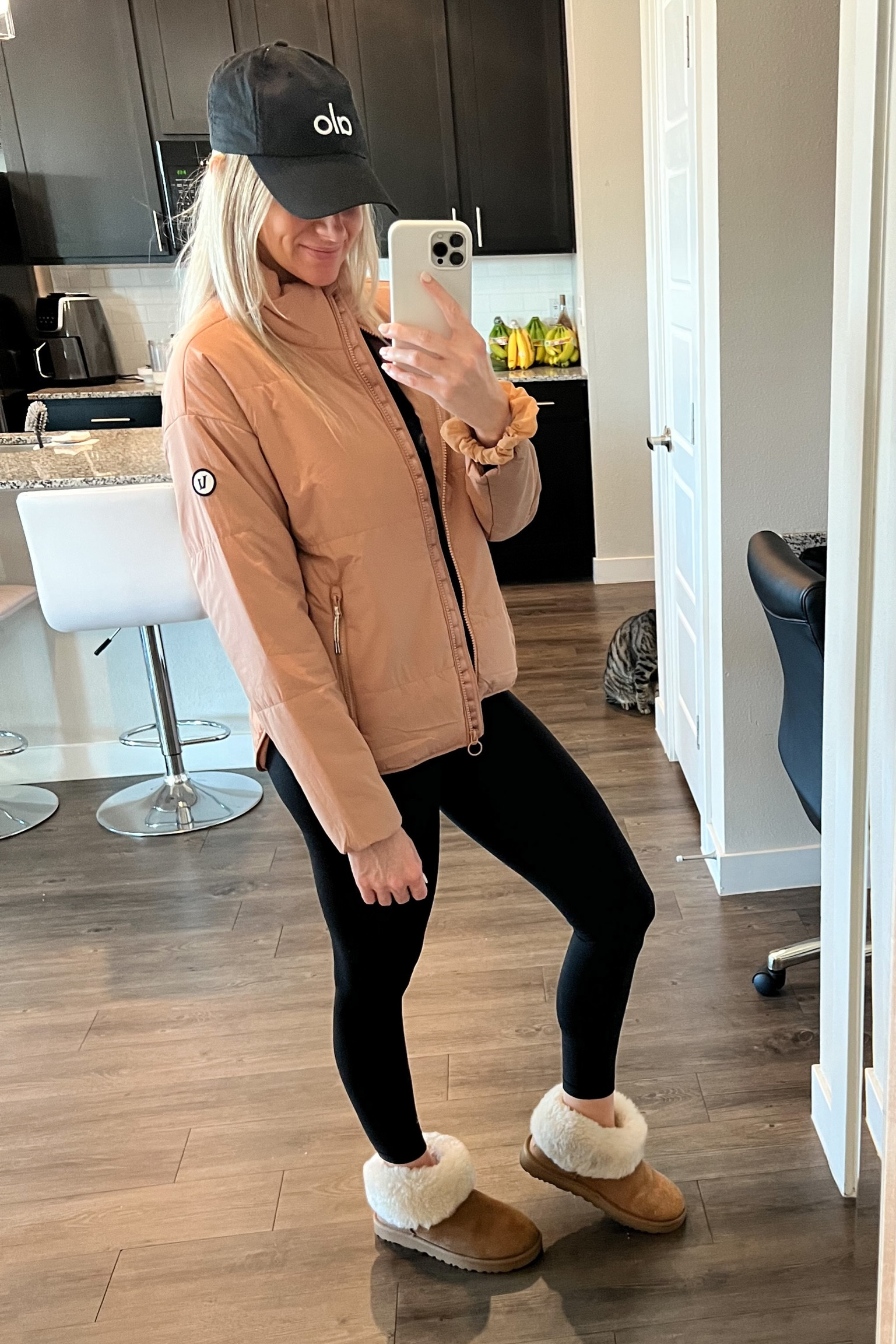 Vuori puffer jacket in the cutest nude color to go with everyyything. Especially Ugg booties 🐻🤎🤍 Paired with lululemon align leggings and lululemon tee. #falloutfit

#LTKSeasonal #LTKstyletip #LTKfit