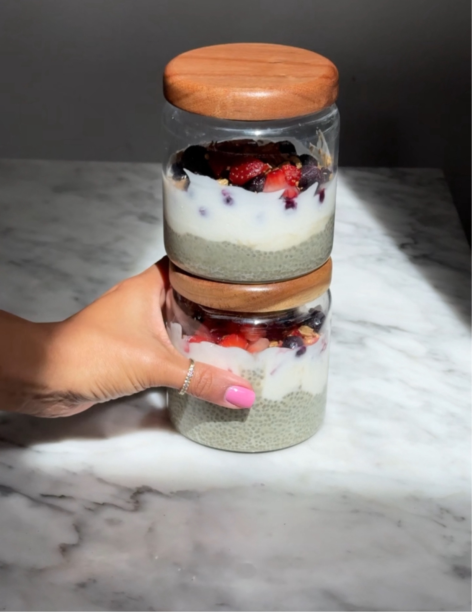 Amazon Kitchen - new favorite jars! I am loving these glass and wood top storage jars! They’re so perfect for my chia seed pudding and overnight oats! Loving the wood tops too! #amazonfinds #amazonkitchen #chiapudding

#LTKSummerEdit #LTKGiftGuide #LTKHome