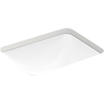 KOHLER Caxton White Undermount Rectangular Transitional Bathroom Sink (20.25-in x 15.69-in) | Lowe's