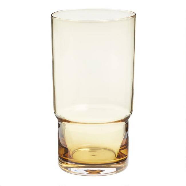 Amber Stackable Highball Glass Set of 2 | World Market