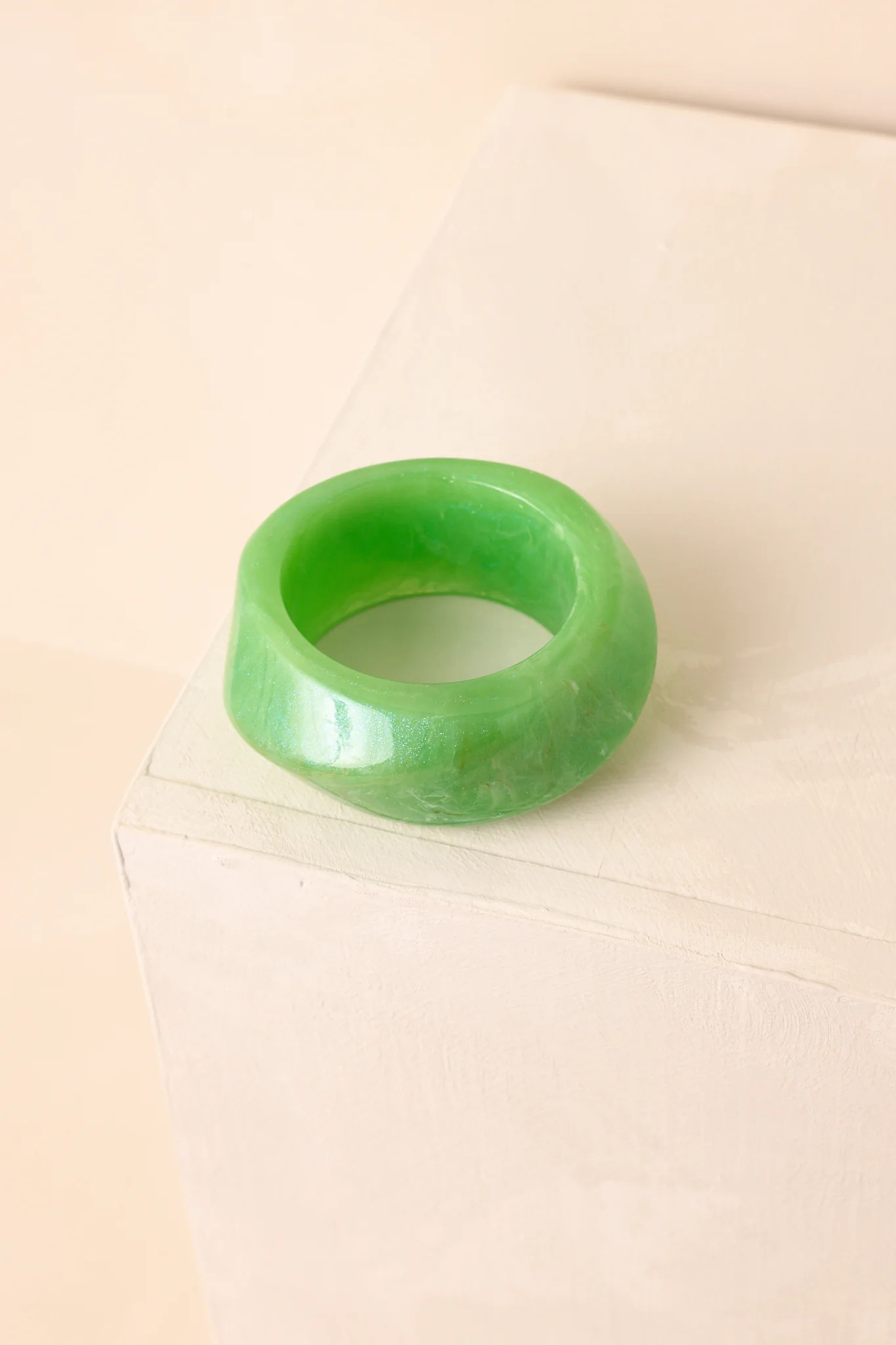 Couldn’t Miss It Green Marble Twisted Bangle Bracelet | Red Dress