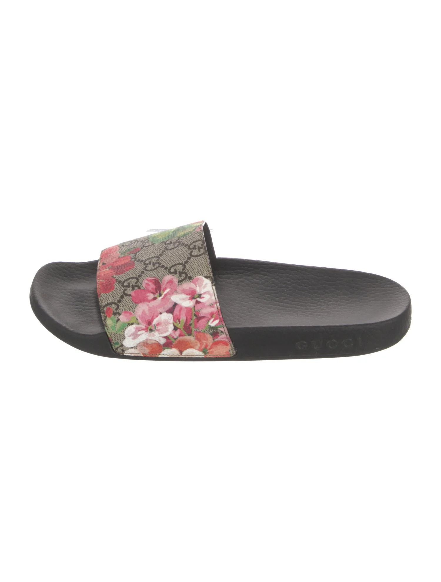 Gucci Blooms Print Slides - Black Sandals, Shoes - GUC2008868 | The RealReal | The RealReal