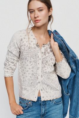 Pilcro Bandana Print Cardigan | Anthropologie (US)