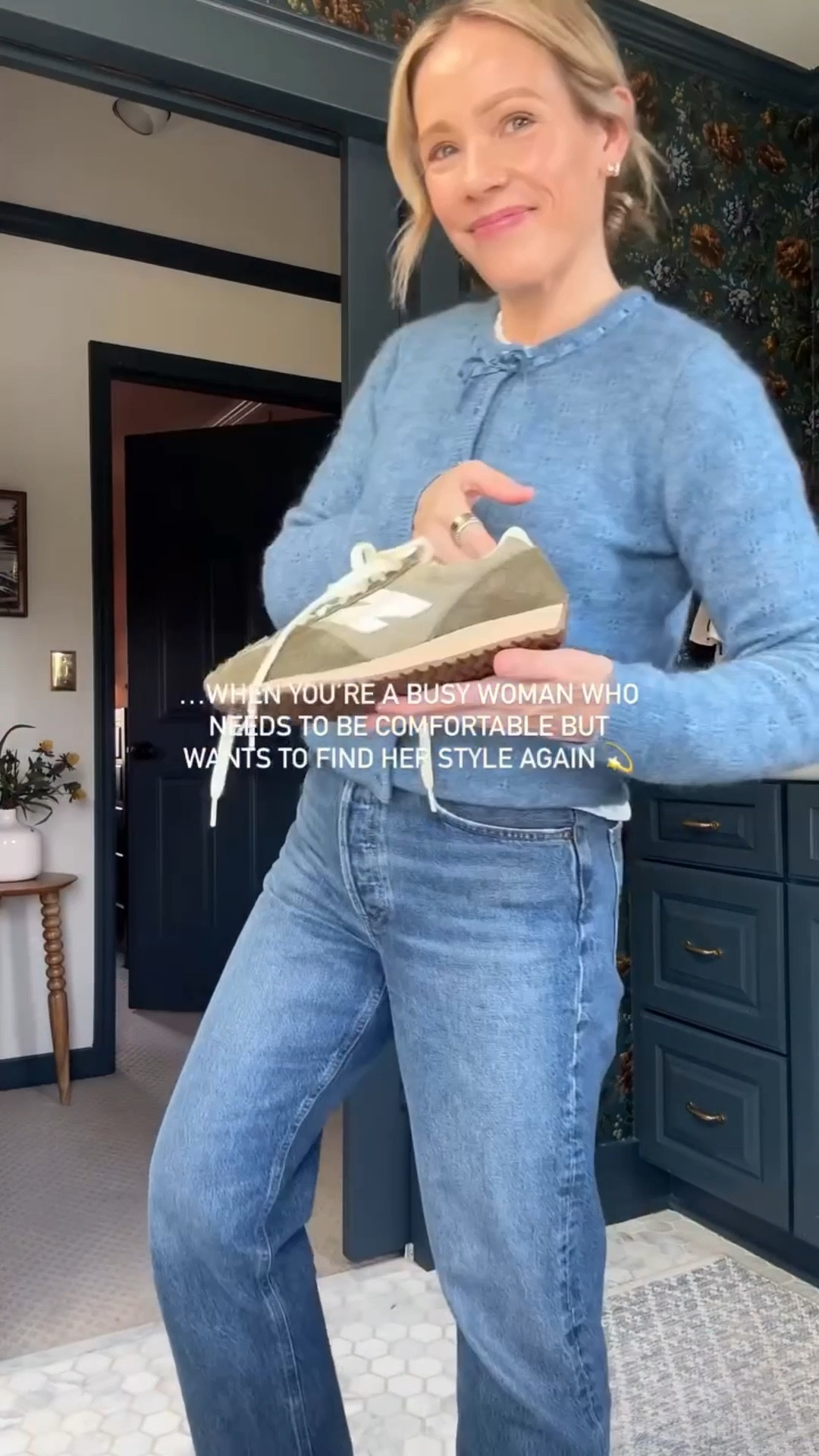 Absolutely adorable sezane sweater wearing m yregular size small, extremely soft and functional bow ~ Varley reversible jacket in size small, code HELLOVARLEY ~ Agolde 90's crop jeans wearing my reugular size, wash is essence, also linked fave Levi's 90's for just around $100 ~ Madewell New Balance sneakers, also linked the navy, fits true to size ~ Madewell perfect white tee in my regular size small ~ Merit flush balm on lips & cheeks in LeBonBon ~ eby high waisted underwear sized up to Medium ~ everyday Bauble Bar Earring stack, 
xo, Claire

#LTKootd #LTKOver40 #LTKgrwm