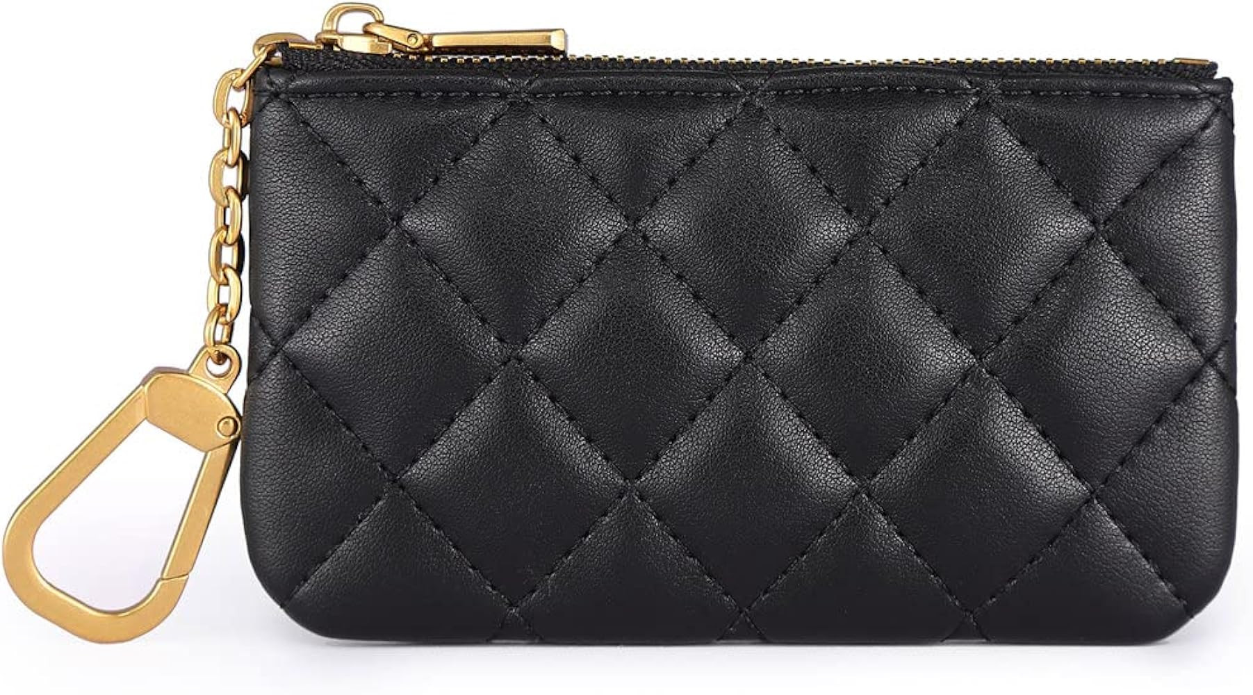 Premium Genuine Full Grain Leather Mini Coin Purse Keychain Pouch Card Holder for Men Women (Blac... | Amazon (US)