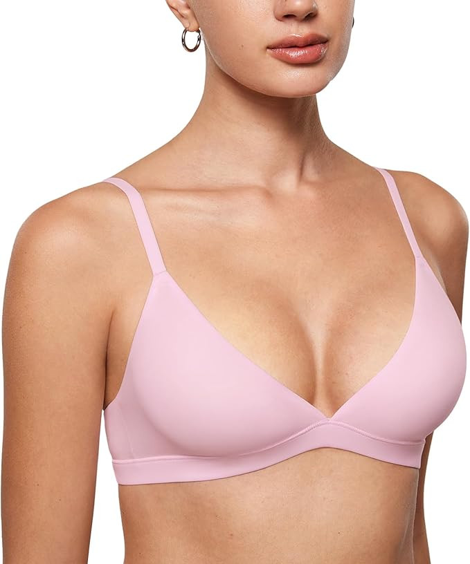 INLYRIC Women's Inbarely Triangle Bralette Plunge Unlined Seamless Bra No Underwire Sexy Comforta... | Amazon (US)