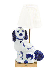 18in Cordless Staffordshire Dog Lamp With Pleated Shade | Marshalls