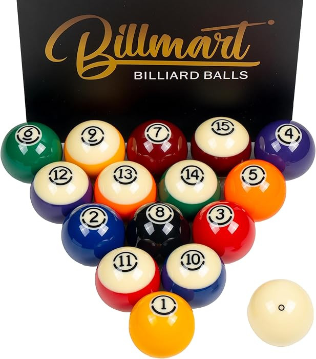 Premium Billiard Balls Pool Table Accessories 2-1/4" Regulation Size 16 Pool Balls Billiard Set | Amazon (US)