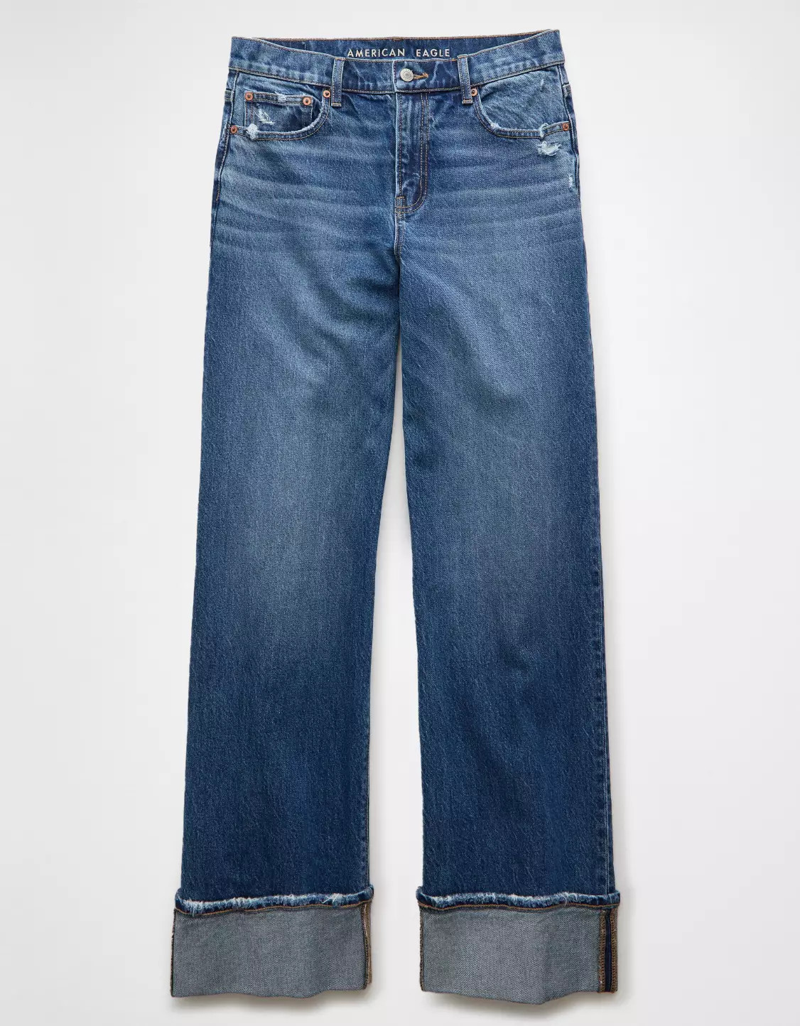 AE Stretch High-Waisted Stovepipe Cuffed Jean | American Eagle Outfitters (US & CA)