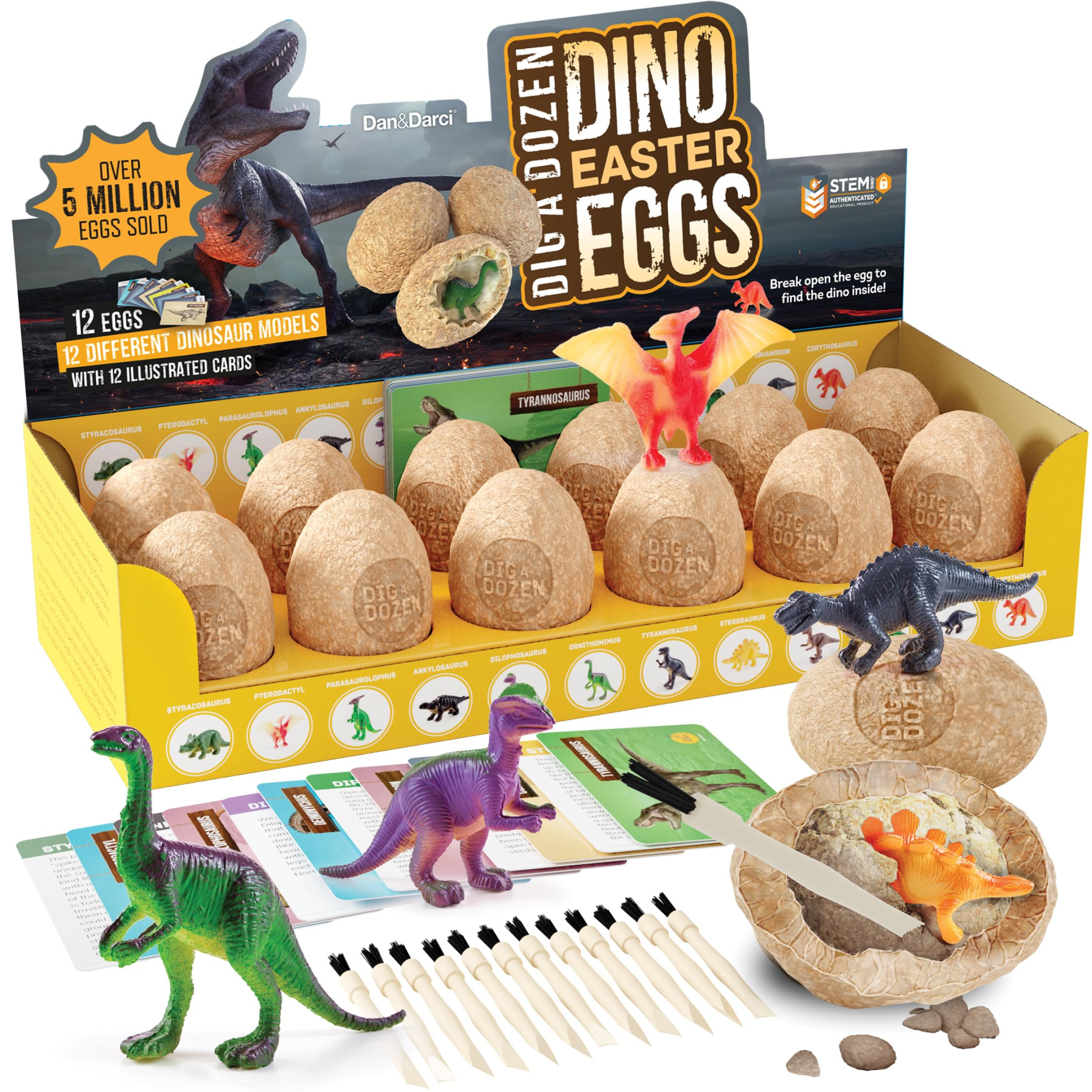 Easter Dig a Dozen Dino Egg Kit for Kids - Dinosaur Toys Gift 3-12 Year Old - 12 Eggs & Surprise ... | Amazon (US)