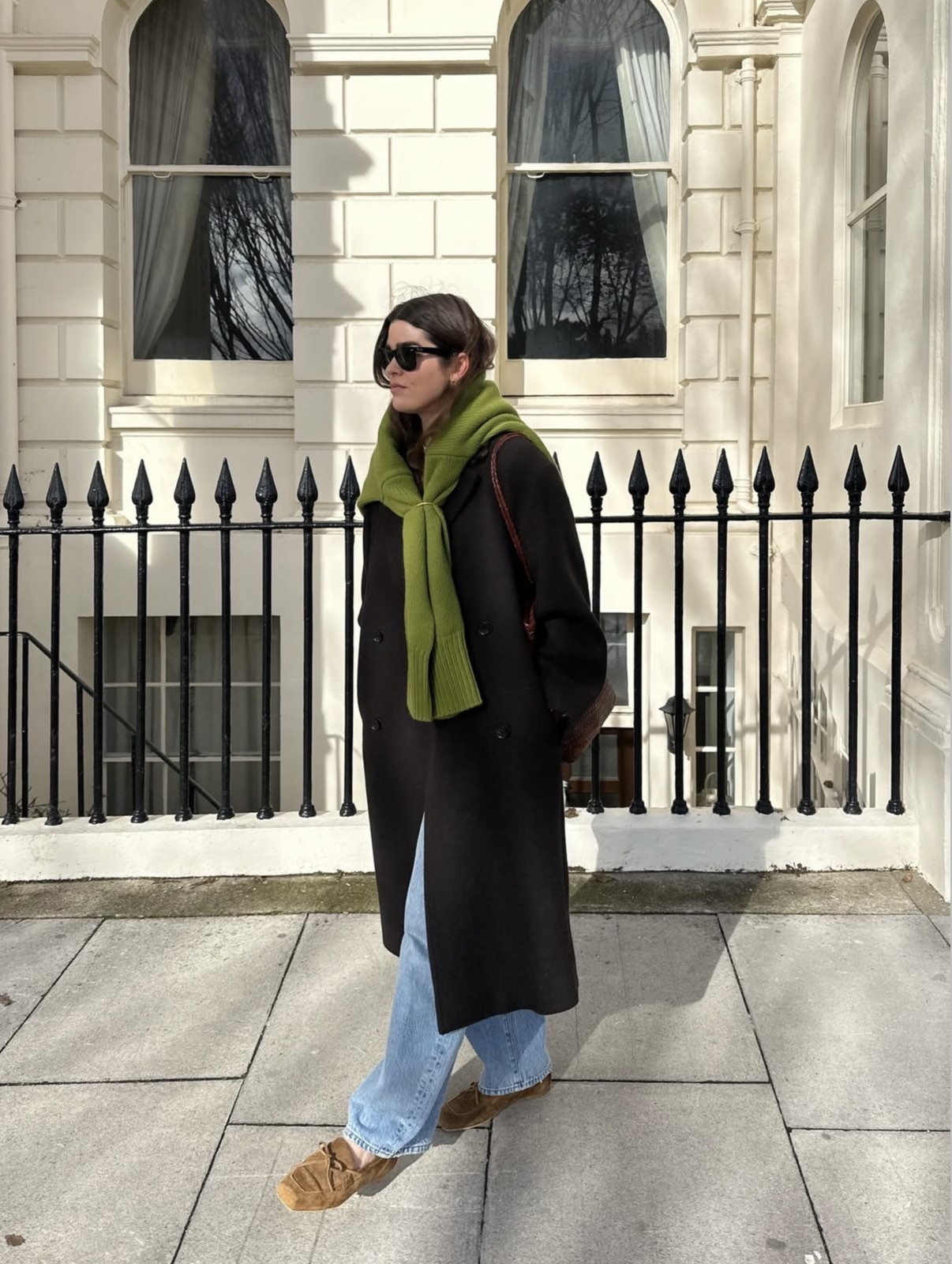 Coat season baby ❄️ classic black tailored wool coat, light blue denim and pop of green knitwear 

#LTKstyletip #LTKwinter