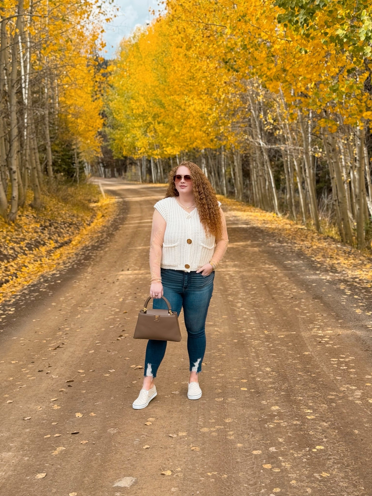 Layering season is here 🤍🍂 obsessed with this lace under sweater combo 👏Adds the cutest feminine touch while still keeping it cozy 🤎✨sweater | sweater vest | amazon sweater vest | short sleeve sweater vest | cream short sleeve sweater | lace long sleeve top | Amazon lace long sleeve top | lace layering top | sheer layering top | skinny jeans | buckle jeans | curvy jeans | vans | checkered vans | beige checkered vans | neutral outfit | neutral look | fall transition outfit | fall outfit | fall fashion | fall finds | fall must haves 

#LTKStyleTip #LTKMidsize #LTKSaleAlert
