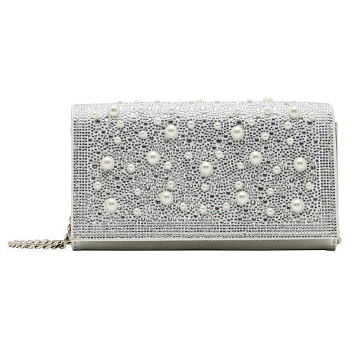 Betsey Johnson Silver Pearl Flap Sparkler Clutch - Silver Pearl | HSN