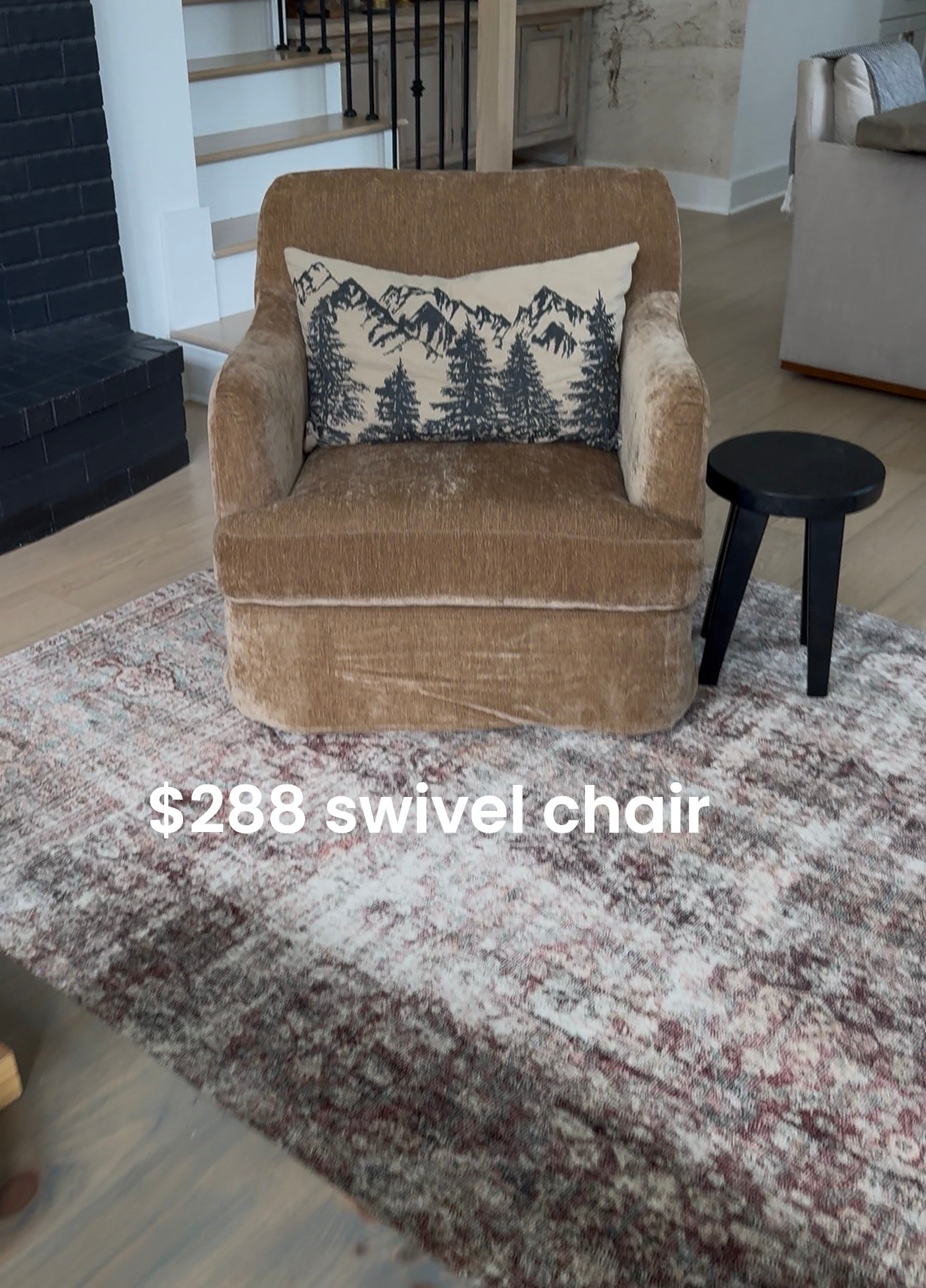 Velvet swivel chair