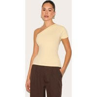 Butter Yellow One Shoulder Asymmetric Top | PrettyLittleThing US