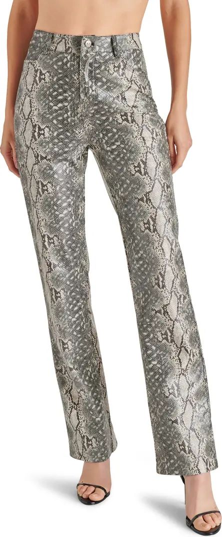 Loren Embossed Snakeskin Print Faux Leather Straight Leg Pants | Nordstrom