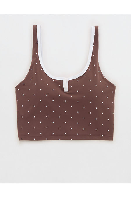 OFFLINE By Aerie Real Me Tipped Low Key Longline Sports Bra Women's Relic XXS | Aerie