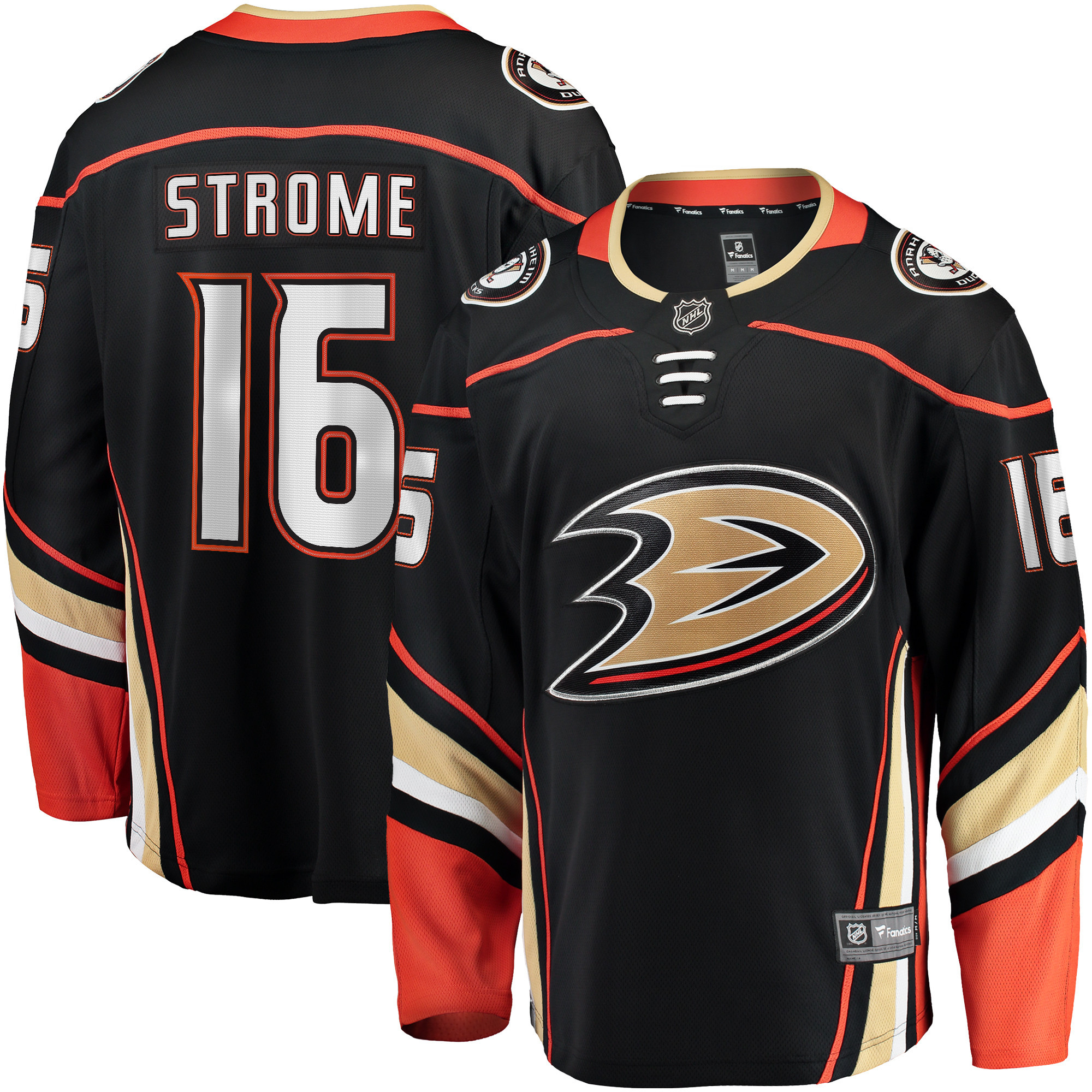 Men's Fanatics Ryan Strome Black Anaheim Ducks Home Breakaway Jersey | Fanatics