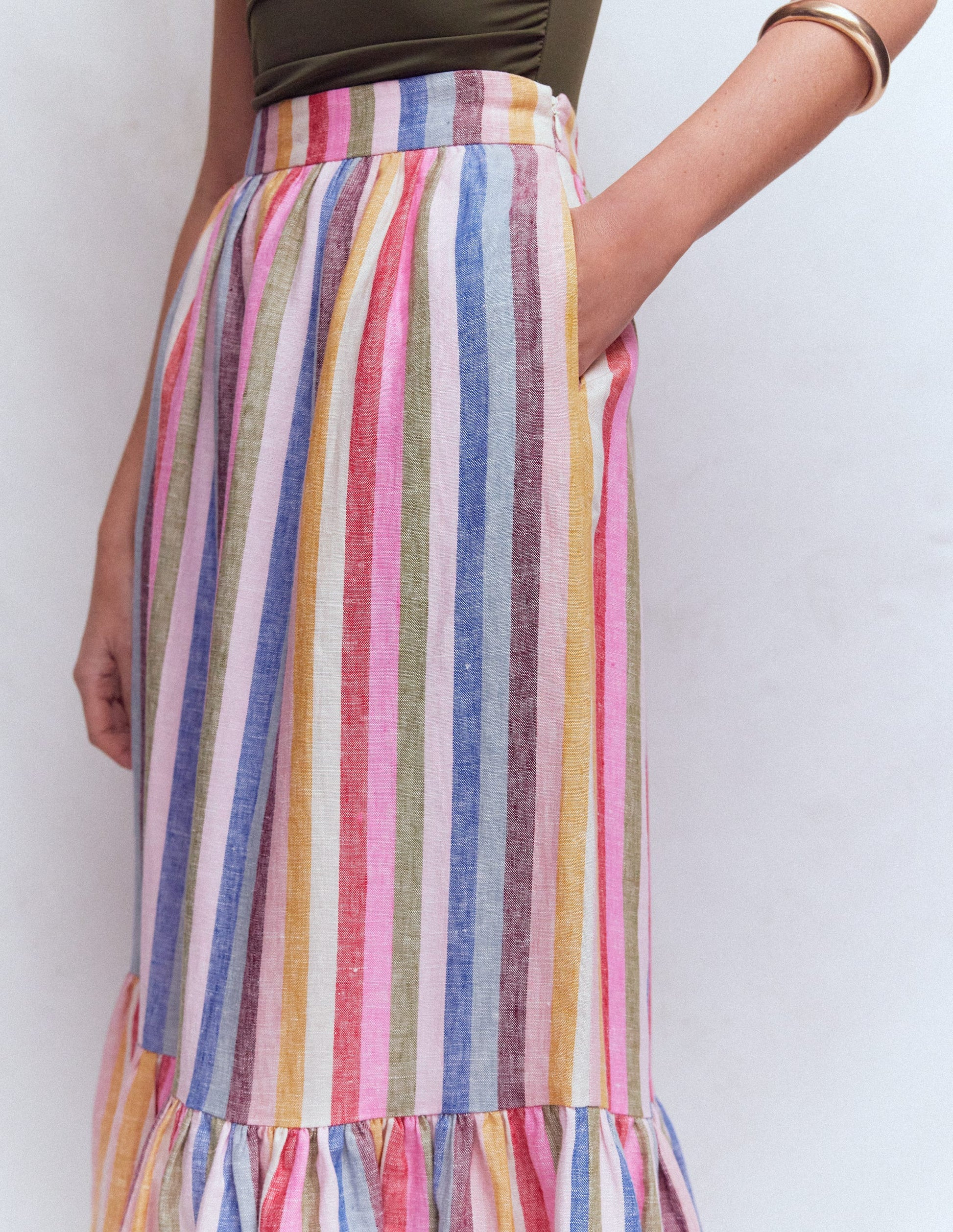 Abigail Linen Maxi Skirt-Multi Stripe | Boden (US)