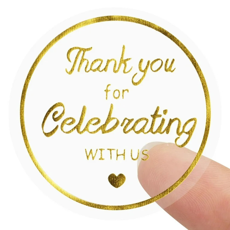 TETOU 500Pcs Thank You Stickers, 1.5 inch Thank You for Celebrating with Us Stickers Roll, Clear ... | Walmart (US)