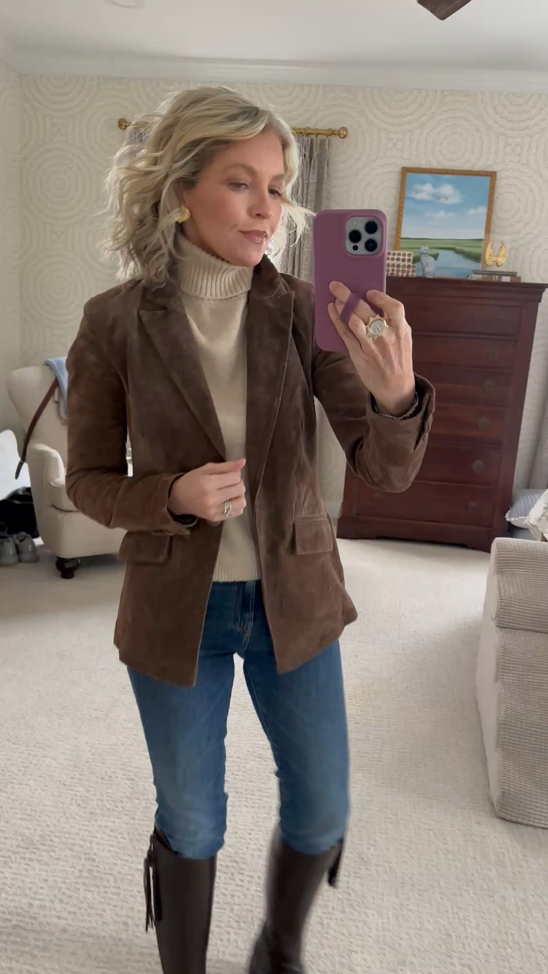 Wearing an XS in the blazer. It’s such a good find!  Can’t believe it’s still in stock - especially at this price point  