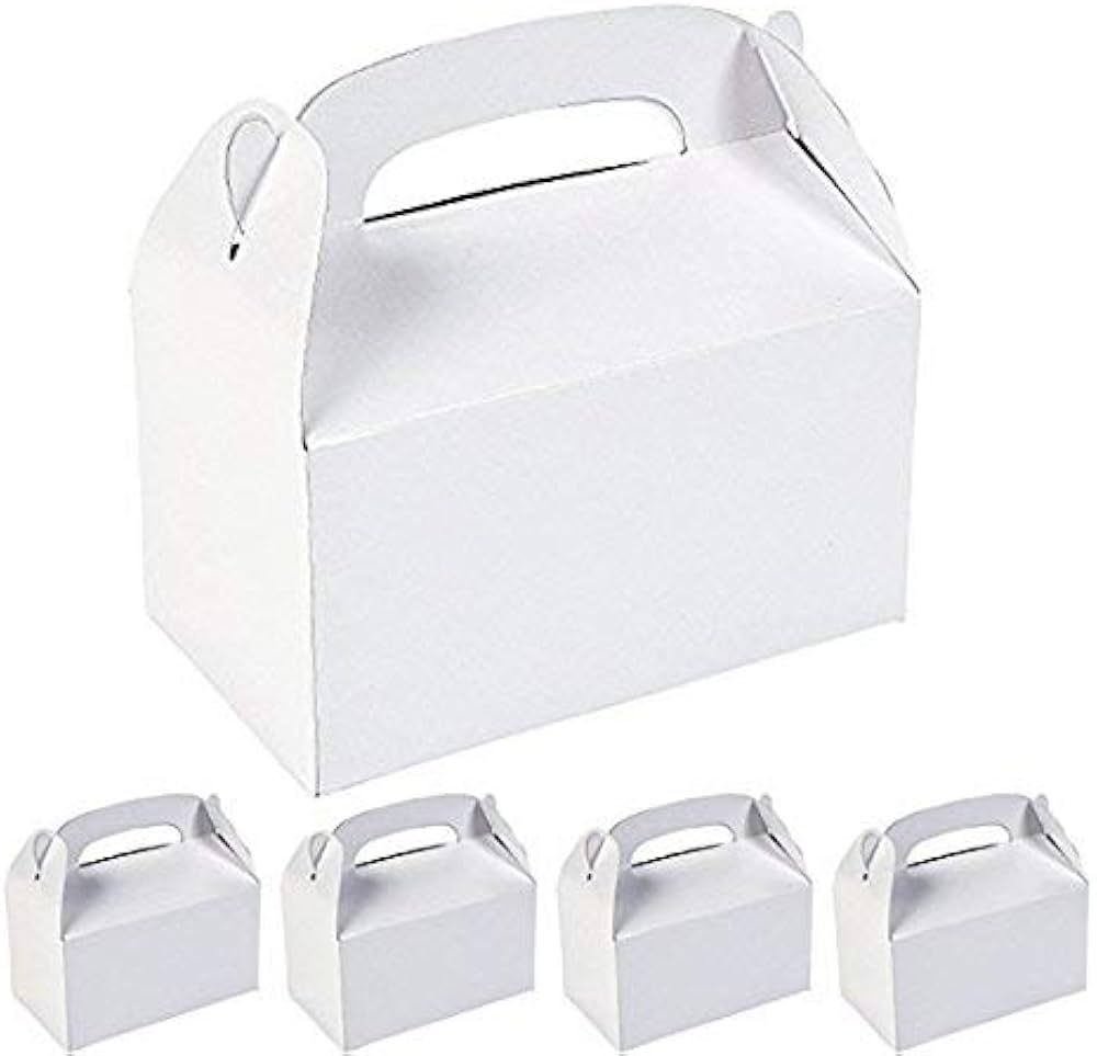 Adorox 12 Pack White Color Decorate Paint Cardboard Favor Boxes Treat Goody Bags Children Birthda... | Amazon (US)