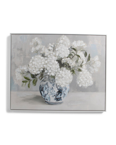 30x24 Vase Of Snowballs Floater Framed Wall Art | TJ Maxx