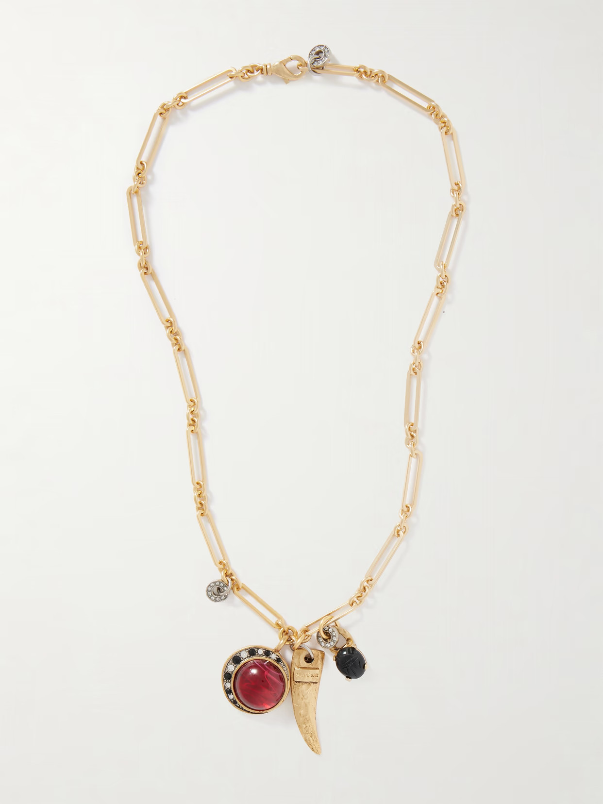 MAISON MAYLE - Long Links Combo Gold-plated, Crystal And Enamel Necklace - One size | NET-A-PORTER APAC