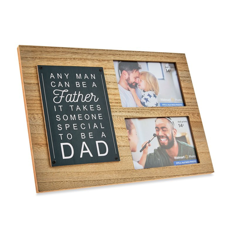 Father's Day 4" x 6" To Be a Dad Dual Picture Frame, by Way To Celebrate - Walmart.com | Walmart (US)