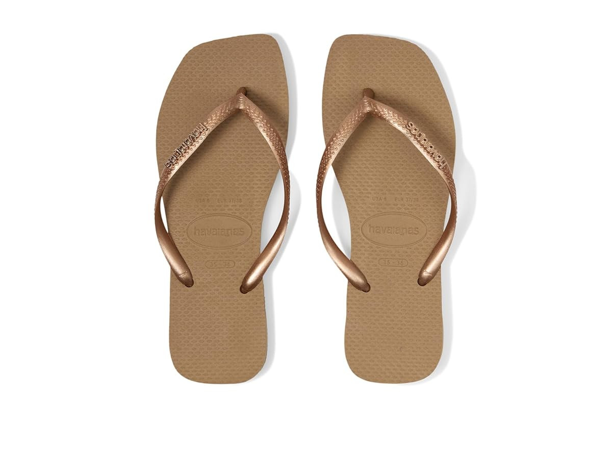Havaianas Women's Slim Square Logo Metallic Flip-Flop | Amazon (US)