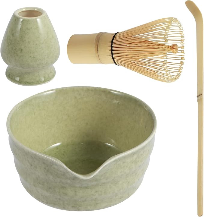 4Pcs Matcha Whisk Set Reusable Matcha Making Kit with Ceramic Bowl and Whisk Elegant Matcha Tea S... | Amazon (US)