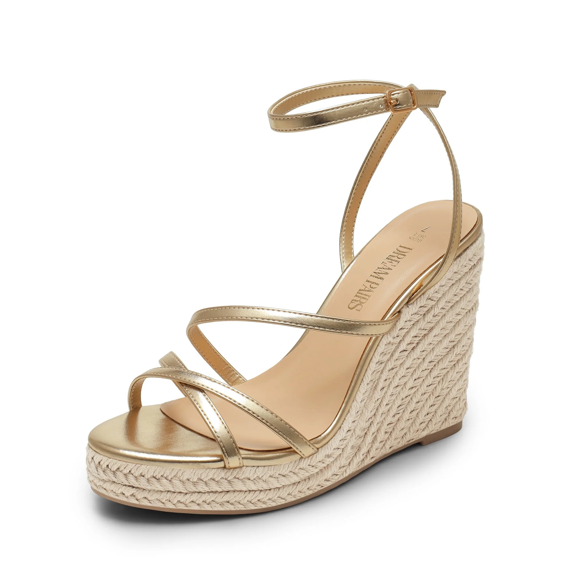 DREAM PAIRS Strappy Espadrille Platform Wedge Sandals for Women Dressy Summer, Comfortable Open T... | Walmart (US)