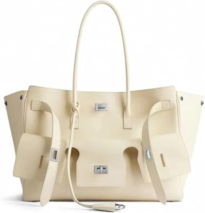 Fashionable Retro Genuine Leather Motorcycle Bag Large Capacity Cowhide tote bag Commuter Shoulde... | Amazon (US)