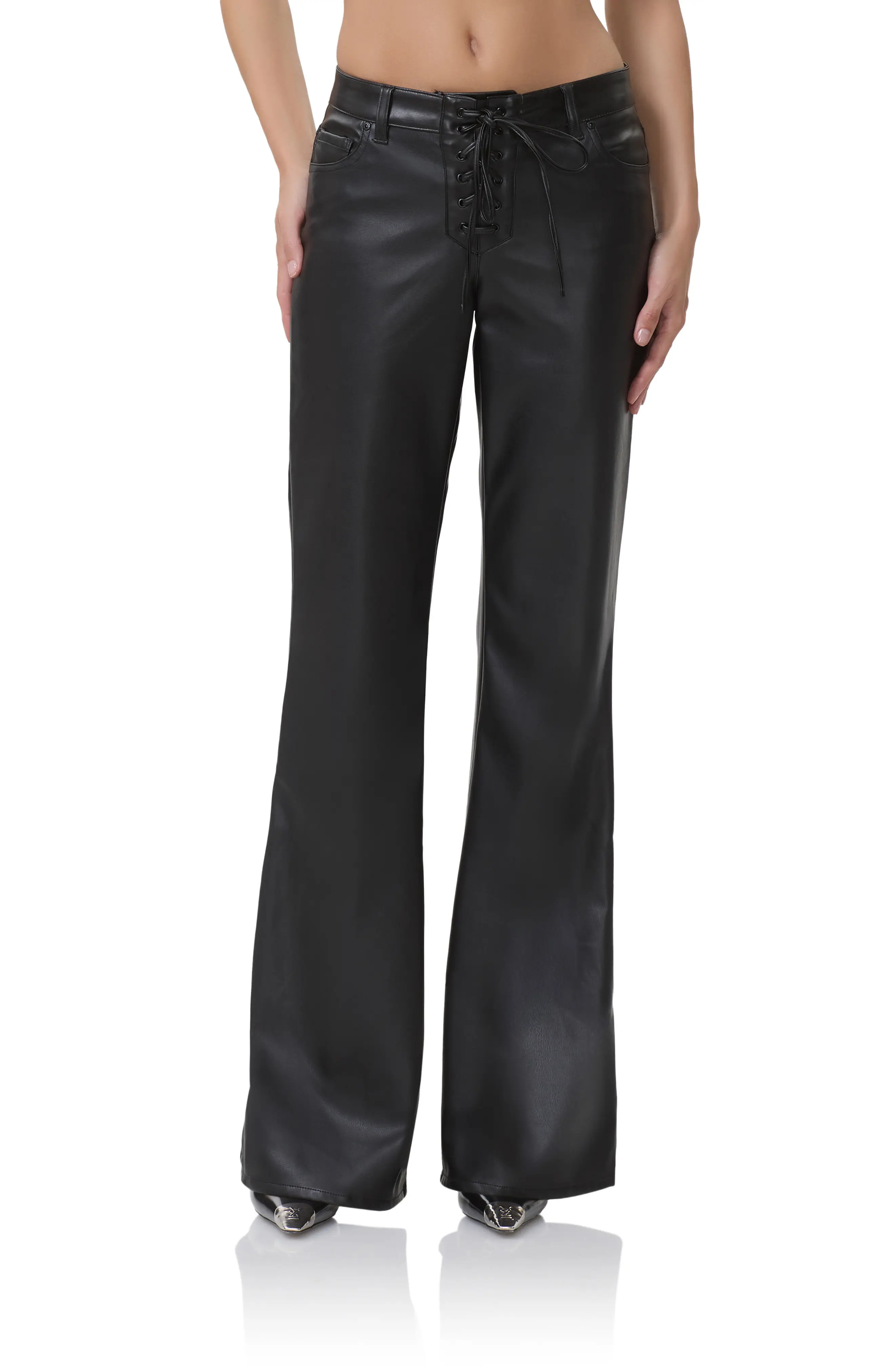 AFRM Dylan Flare Faux Leather Pants (Women) | Nordstromrack | Nordstrom Rack