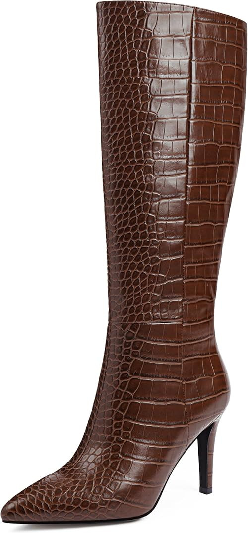 Modatope Knee High Boots Women Tall Boots Pointed Toe Stiletto High Heel Side Zipper Long Boots f... | Amazon (US)
