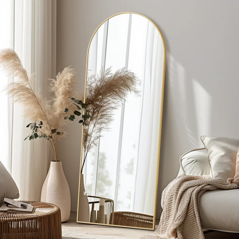VLUSH 64"x21" Arched Full Length Mirror, Standing Floor Mirror Hanging or Leaning, Wall Mirror Al... | Walmart (US)