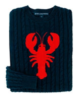 Lobster Cable Knit Sweater- Navy | Kiel James Patrick