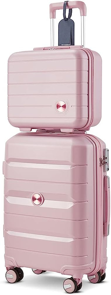 Somago 20IN Carry On Luggage and 14IN Mini Cosmetic Cases Travel Set Hardside Luggage with Spinne... | Amazon (US)