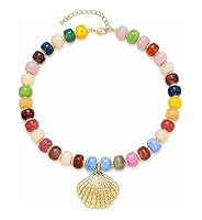 Chunky Beaded Starfish Shell Necklace for Women Colorful Boho Summer Chain Choker Beach Necklace ... | Amazon (US)
