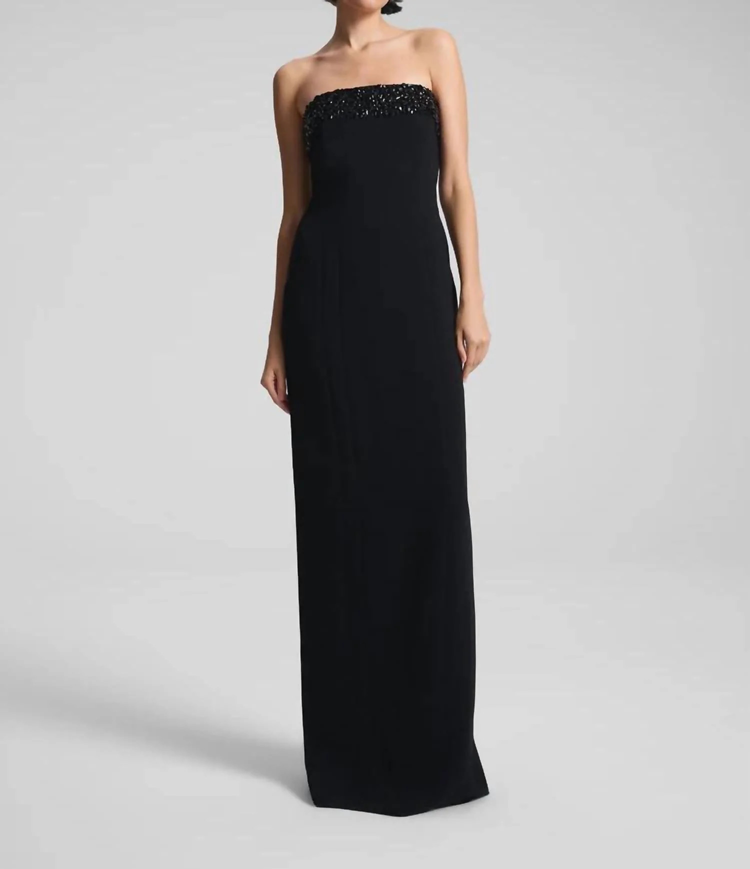 Elizabeth Strapless Embellished Gown In Black/jet | Shop Simon