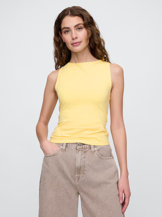 Ribbed Boatneck Tank Top | Gap Factory