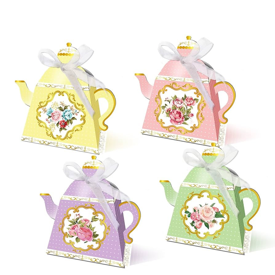 QYCX Tea Party Decorations-24 Pcs Teapot Candy Boxes-Teapot Gift Boxes-Teapot Candy Bags Tea Time... | Amazon (CA)