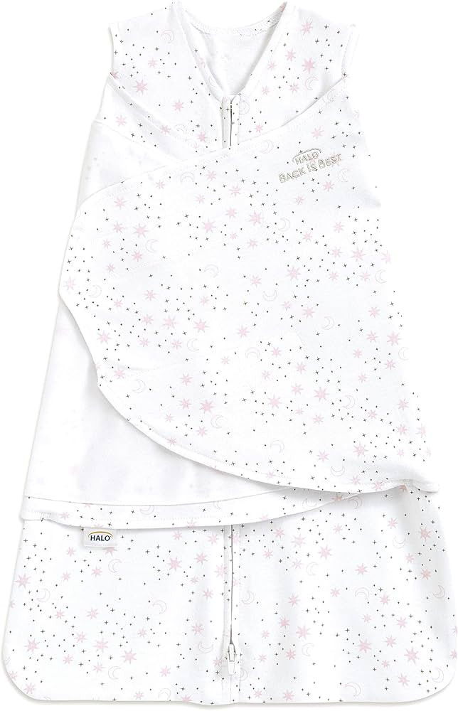 HALO 100% Cotton Sleepsack Swaddle, 3-Way Adjustable Wearable Blanket, TOG 1.5, Midnight Moons Pi... | Amazon (US)