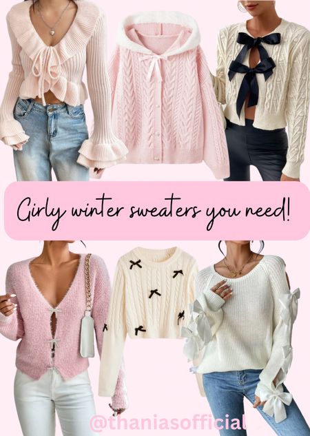 The cutest #preppy pieces for winter ❄️ I love a cute #sweater especially if it comes in #pink or has bows 

#LTKstyletip #LTKHoliday #LTKSeasonal