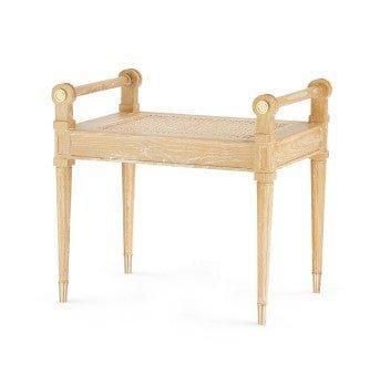 Small Hand Carved Paris Bench in Natural Finish | The Well Appointed House, LLC