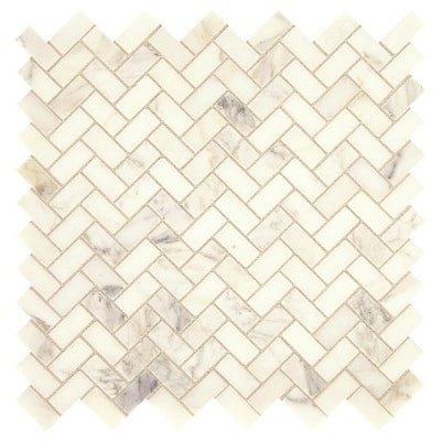 American Olean Genuine Stone Calacatta Gold 12-in x 12-in Honed Natural Stone Marble Herringbone ... | Lowe's