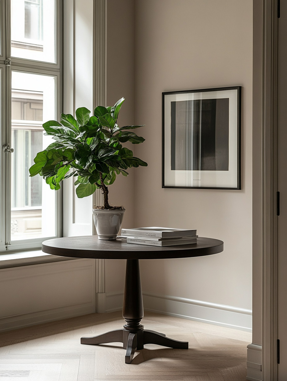 Add an elegant round pedestal table to a quiet corner of your home to instantly create that New York apartment–style sophistication. This look is effortless yet intentional—perfect for an entryway, hallway, landing, or an unused corner that needs purpose and polish. A round table softens architectural lines, improves flow, and adds a sense of curated calm without overwhelming the space.

Style it simply with a stack of coffee table books—art, architecture, interiors, or photography—and a beautiful indoor plant like a fiddle leaf fig, ficus, or olive-style tree. The combination of dark wood, neutral walls, natural light, and greenery creates a timeless, editorial feel that works in both modern and classic homes. This setup is ideal for apartments, townhomes, and homes where every square foot needs to feel considered.

What makes this look so powerful is its versatility. It can act as a decorative moment, a drop zone for keys, or simply a visual pause between rooms. This is understated luxury—minimal styling, high impact—bringing that quiet, refined New York interior aesthetic into everyday living without needing a full redesign.

#entrywaydecor #nycapartmentstyle #modernclassicinteriors 

 #LTKHome