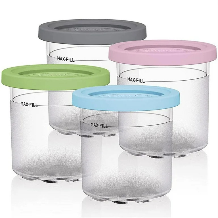 Ice Cream Pints, 2/4 Packs Containers with Lids Replacements for Ninja Creami Pints, Safe & Leak ... | Walmart (US)