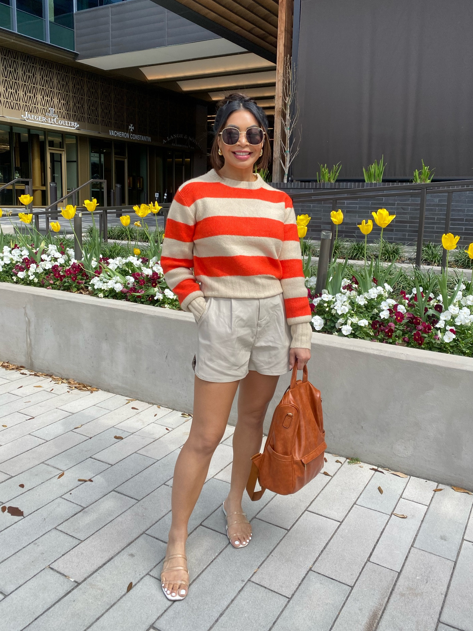 Todays outfit for lunch with the girls

Wearing a medium in the faux lather shorts and small in the stripe sweater 

#LTKover40 #LTKsalealert #LTKfindsunder50