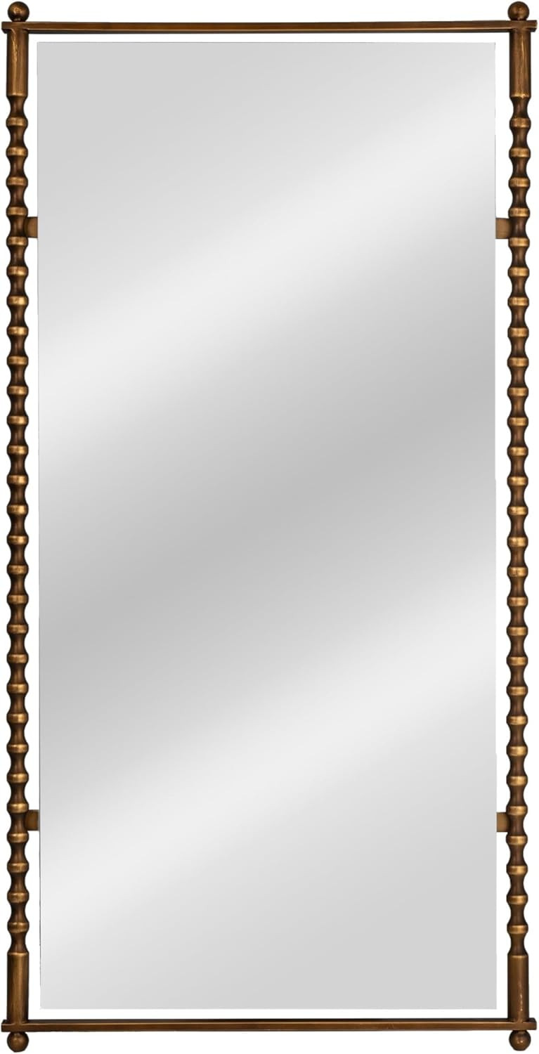 Creative Co-Op Cast Metal Framed Tall Wall Mirror, Antique Brass Finish | Amazon (US)